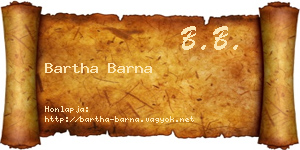 Bartha Barna névjegykártya